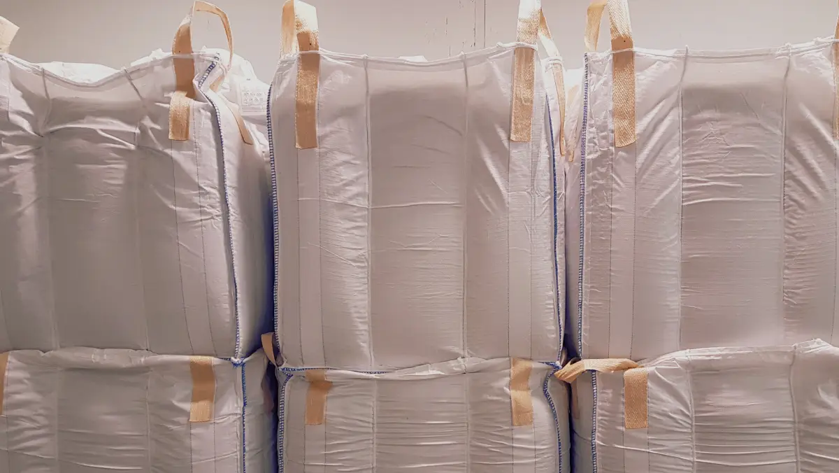 Bulk bags stacked in a warehouse. Have electrostatic dangers been minimised?